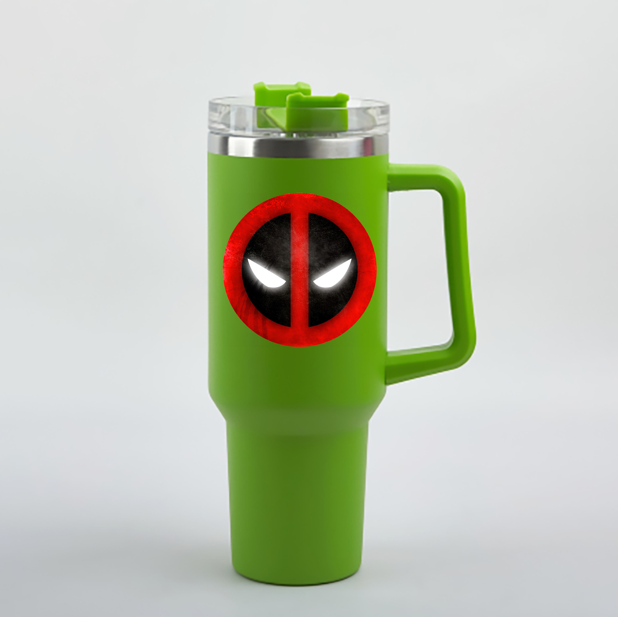 （画像用） Deadpool デッドプール 1200mL車用タンブラー - クリスタルステッカー（プラスチックストロー付き）